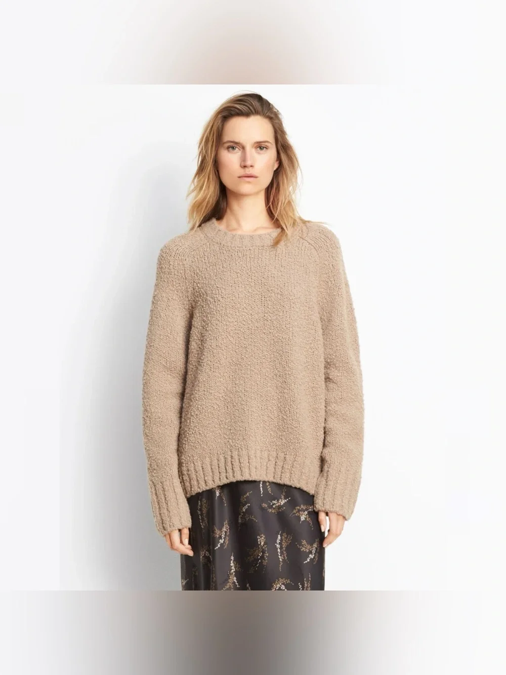 New NWOT Women’s Vince Oversized Soft Italian Knit Wool Sweater in Desert Clay